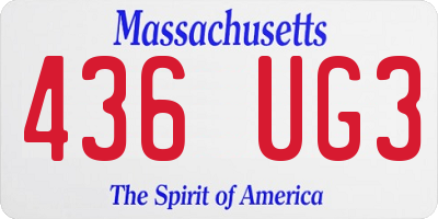 MA license plate 436UG3