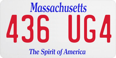 MA license plate 436UG4
