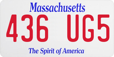 MA license plate 436UG5
