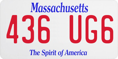 MA license plate 436UG6