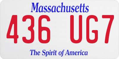 MA license plate 436UG7