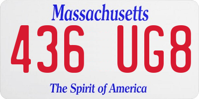 MA license plate 436UG8