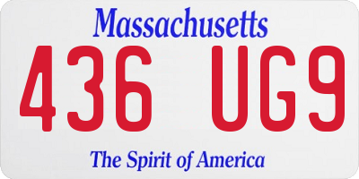 MA license plate 436UG9