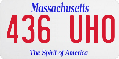 MA license plate 436UH0