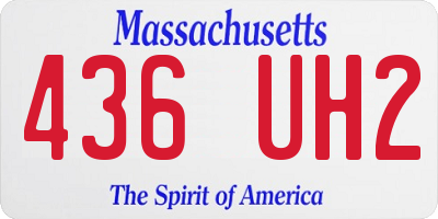 MA license plate 436UH2
