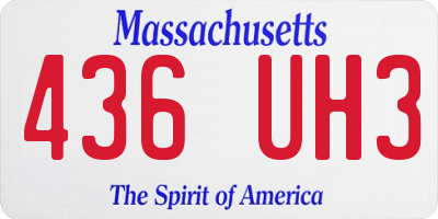 MA license plate 436UH3