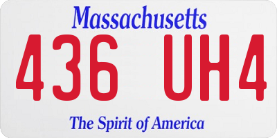 MA license plate 436UH4