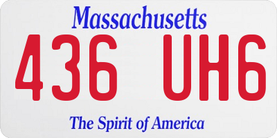 MA license plate 436UH6