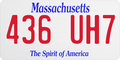 MA license plate 436UH7