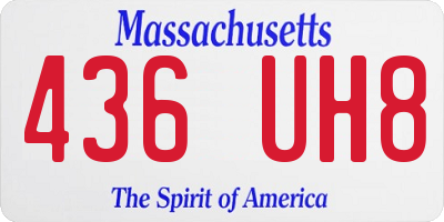 MA license plate 436UH8