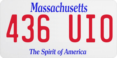 MA license plate 436UI0