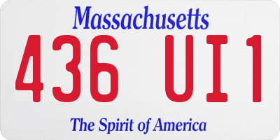 MA license plate 436UI1