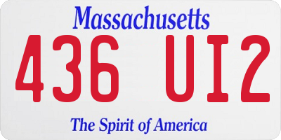 MA license plate 436UI2