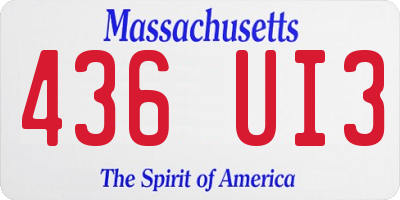 MA license plate 436UI3