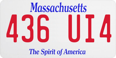 MA license plate 436UI4