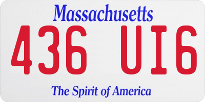 MA license plate 436UI6