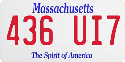 MA license plate 436UI7