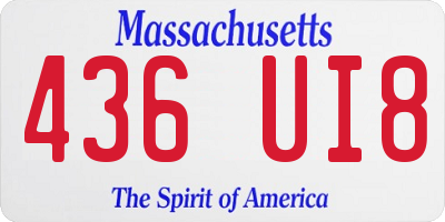 MA license plate 436UI8