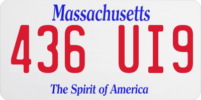 MA license plate 436UI9