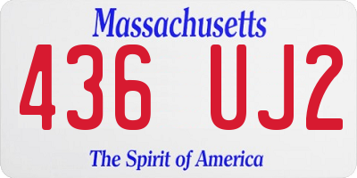 MA license plate 436UJ2