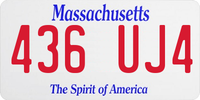 MA license plate 436UJ4