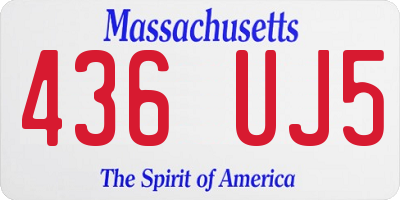MA license plate 436UJ5