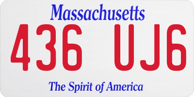 MA license plate 436UJ6