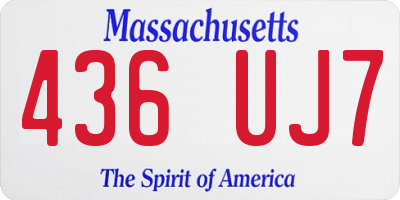 MA license plate 436UJ7