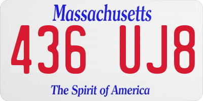 MA license plate 436UJ8