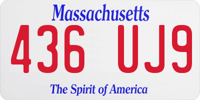 MA license plate 436UJ9