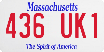 MA license plate 436UK1