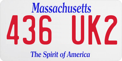 MA license plate 436UK2