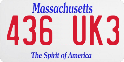 MA license plate 436UK3