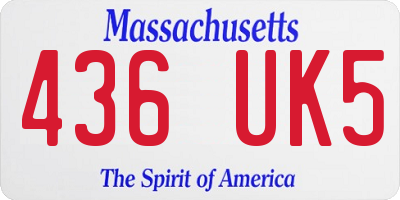 MA license plate 436UK5