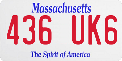MA license plate 436UK6