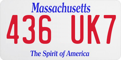 MA license plate 436UK7