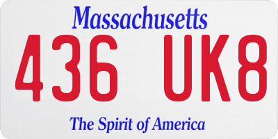 MA license plate 436UK8