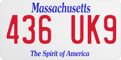 MA license plate 436UK9