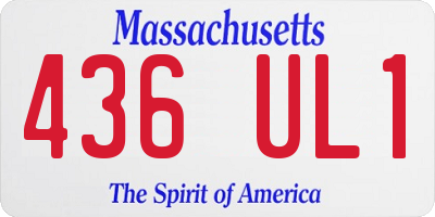 MA license plate 436UL1