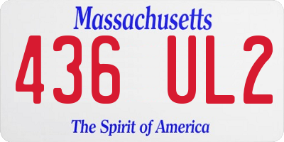MA license plate 436UL2