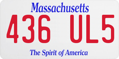 MA license plate 436UL5