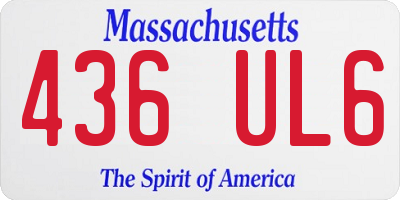 MA license plate 436UL6
