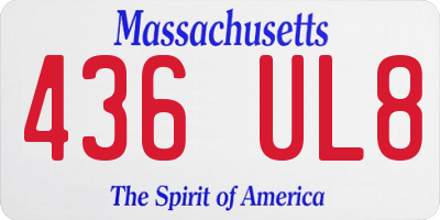 MA license plate 436UL8