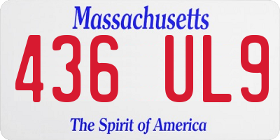 MA license plate 436UL9