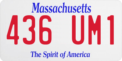 MA license plate 436UM1