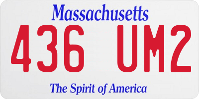 MA license plate 436UM2