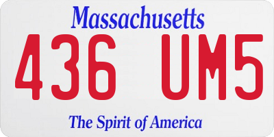 MA license plate 436UM5