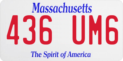 MA license plate 436UM6