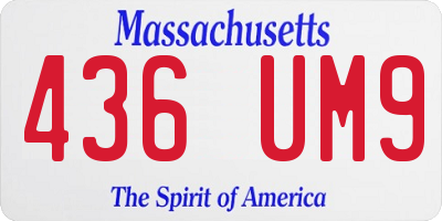 MA license plate 436UM9