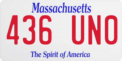 MA license plate 436UN0